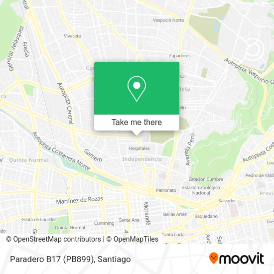 Paradero B17 (PB899) map