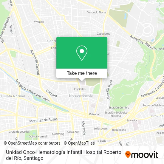 Mapa de Unidad Onco-Hematología Infantil Hospital Roberto del Río