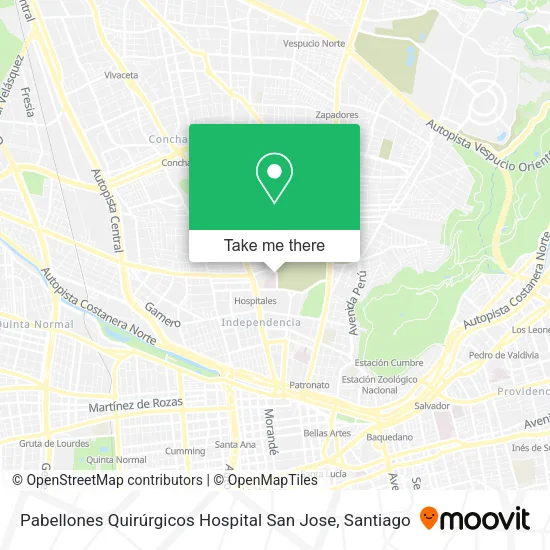 Pabellones Quirúrgicos Hospital San Jose map