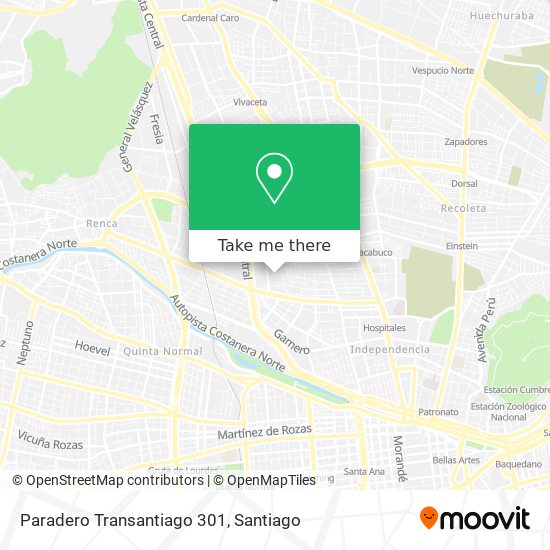 Paradero Transantiago 301 map