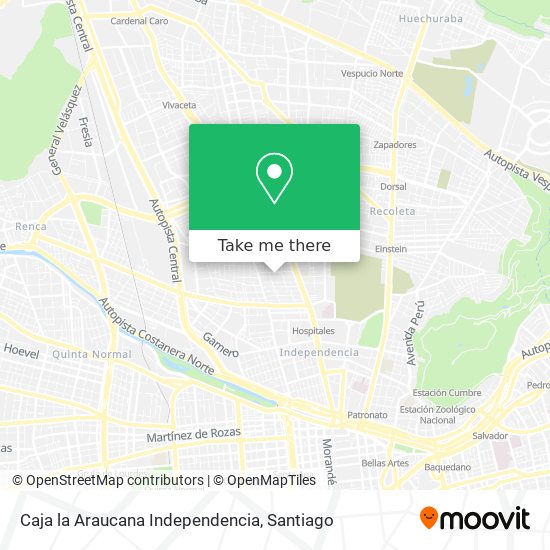 Caja la Araucana Independencia map