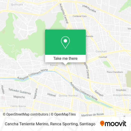 Cancha Teniente Merino, Renca Sporting map