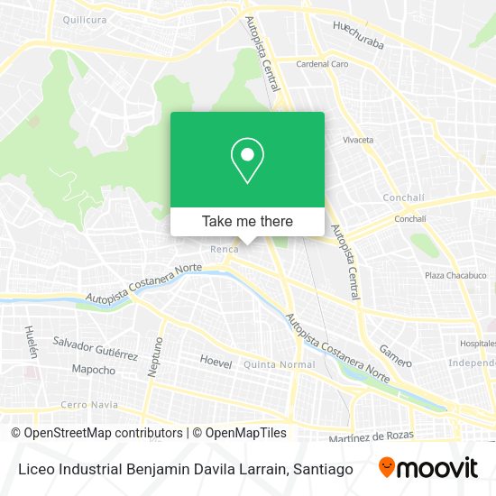 Mapa de Liceo Industrial Benjamin Davila Larrain