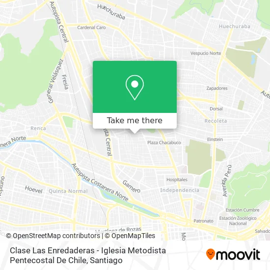 Clase Las Enredaderas - Iglesia Metodista Pentecostal De Chile map