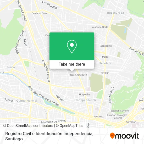 Registro Civil e Identificación Independencia map