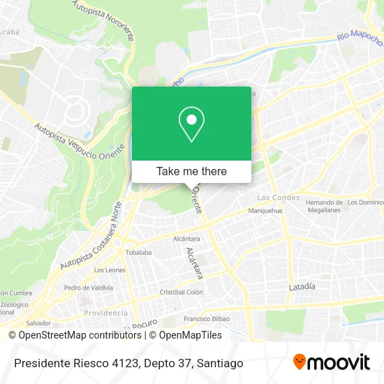 Presidente Riesco 4123, Depto 37 map