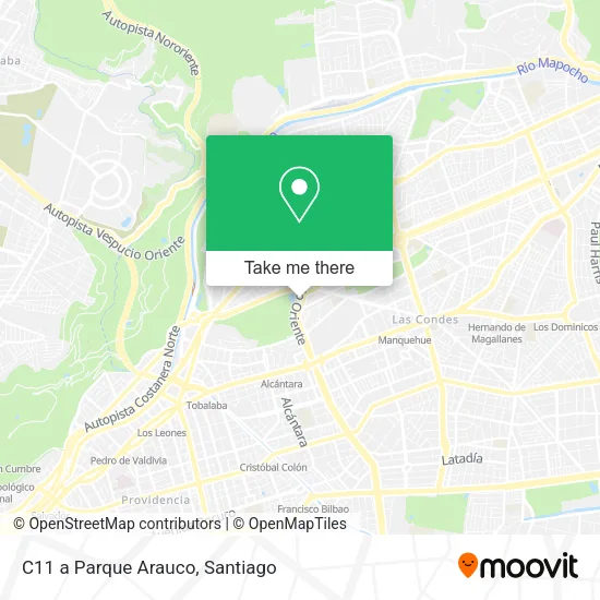 Mapa de C11 a Parque Arauco