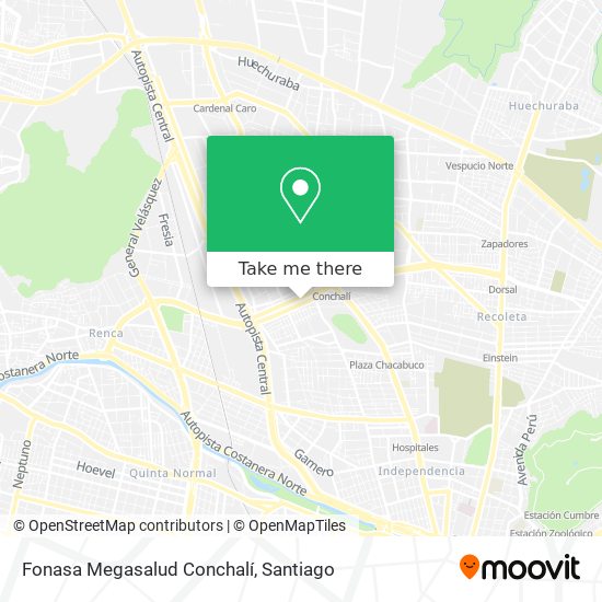 Fonasa Megasalud Conchalí map