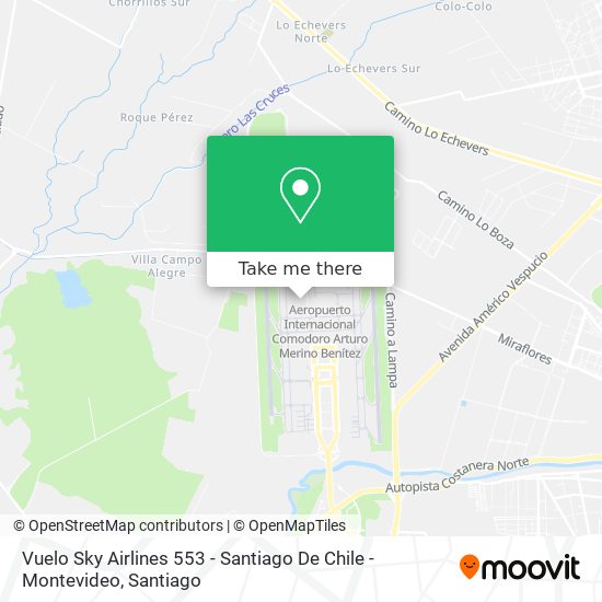 Vuelo Sky Airlines 553 - Santiago De Chile - Montevideo map