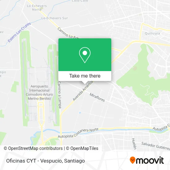 Oficinas CYT - Vespucio map