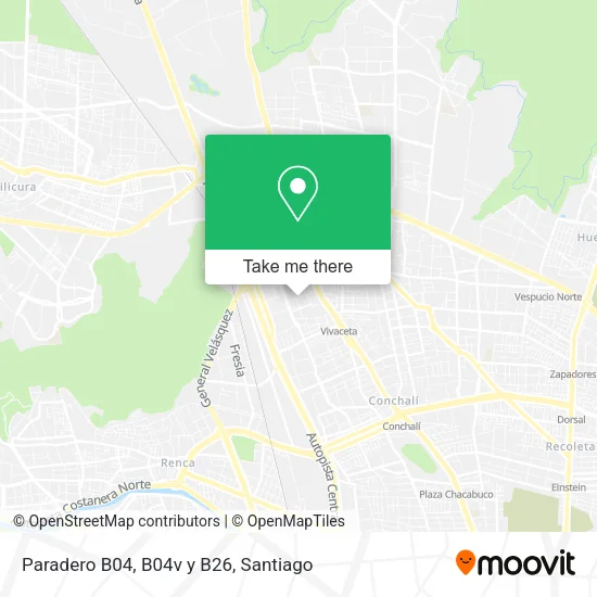 Paradero B04, B04v y B26 map