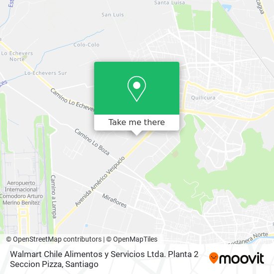 Walmart Chile Alimentos y Servicios Ltda. Planta 2 Seccion Pizza map