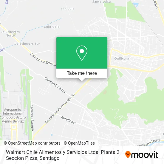 Walmart Chile Alimentos y Servicios Ltda. Planta 2 Seccion Pizza map