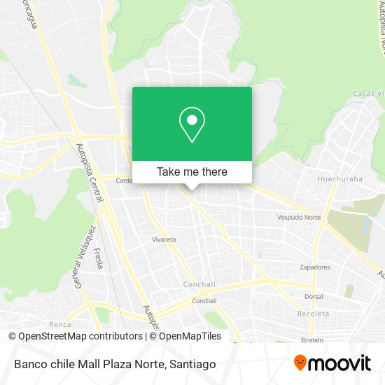 Banco chile Mall Plaza Norte map