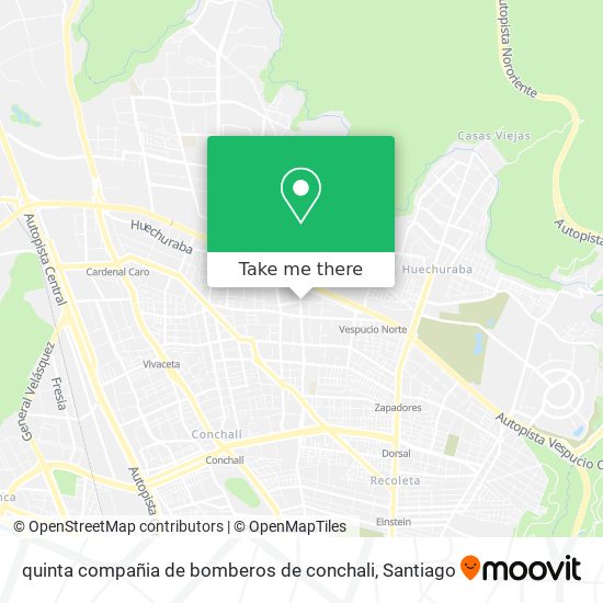 Mapa de quinta compañia de bomberos de conchali