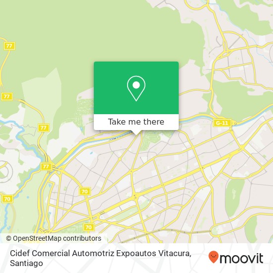 Mapa de Cidef Comercial Automotriz Expoautos Vitacura
