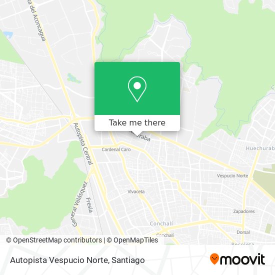 Autopista Vespucio Norte map