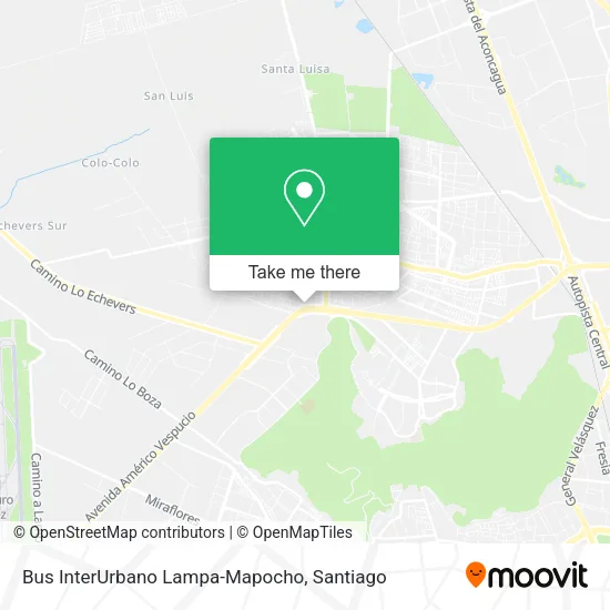 Mapa de Bus InterUrbano Lampa-Mapocho
