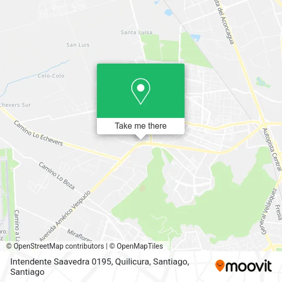 Mapa de Intendente Saavedra 0195, Quilicura, Santiago