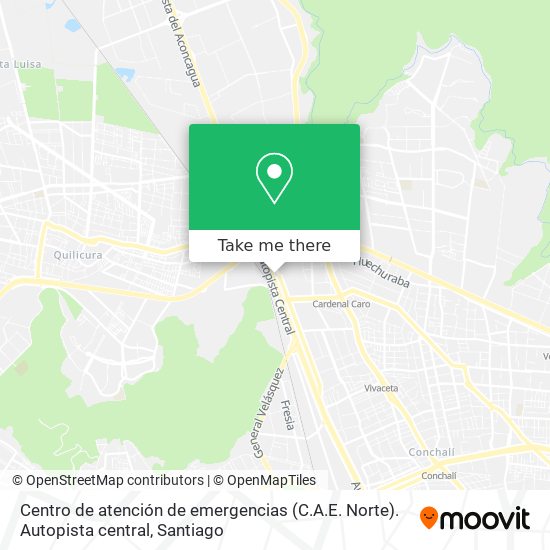 Centro de atención de emergencias (C.A.E. Norte).  Autopista central map