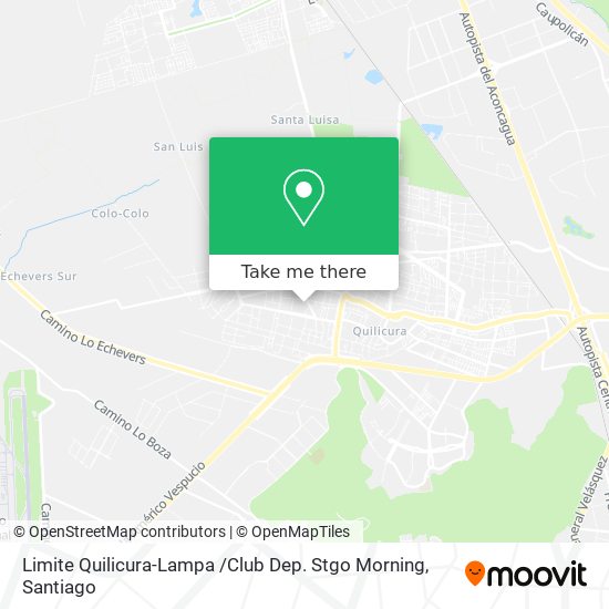 Limite Quilicura-Lampa /Club Dep. Stgo Morning map