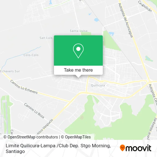 Limite Quilicura-Lampa /Club Dep. Stgo Morning map
