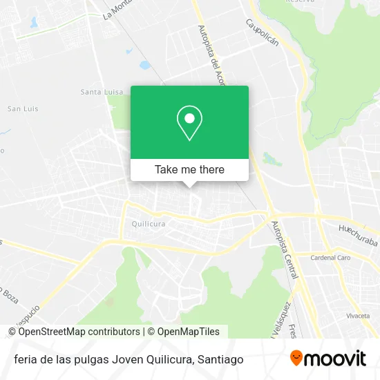 Mapa de feria de las pulgas Joven Quilicura