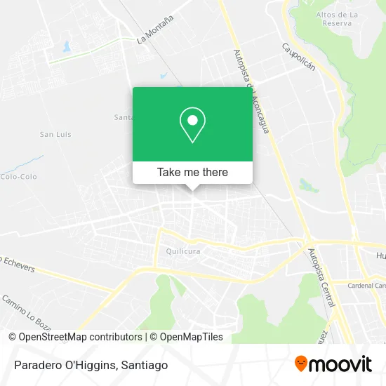 Paradero O'Higgins map