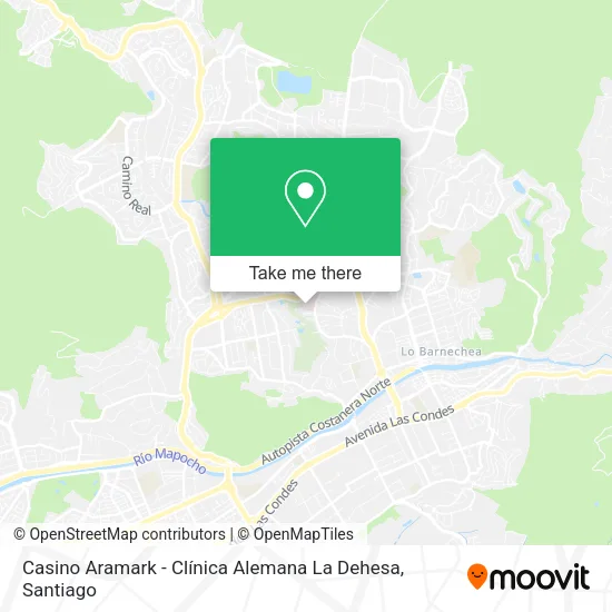 Mapa de Casino Aramark - Clínica Alemana La Dehesa