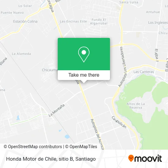 Honda Motor de Chile, sitio B map