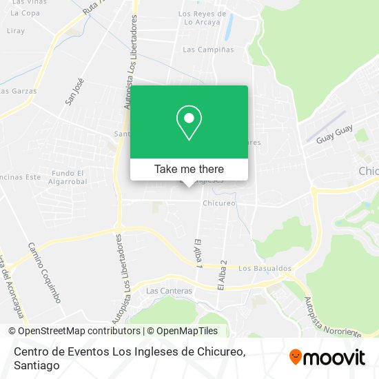 Centro de Eventos Los Ingleses de Chicureo map