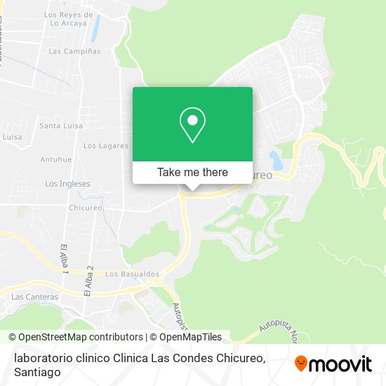 laboratorio clinico Clinica Las Condes Chicureo map