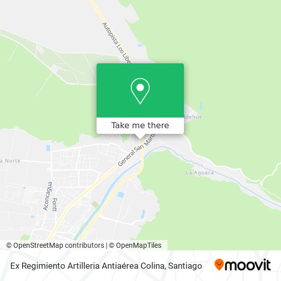 Mapa de Ex Regimiento Artilleria Antiaérea Colina