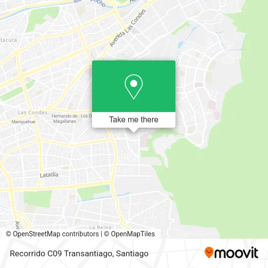 Recorrido C09 Transantiago map