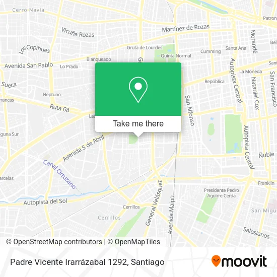 Padre Vicente Irarrázabal 1292 map