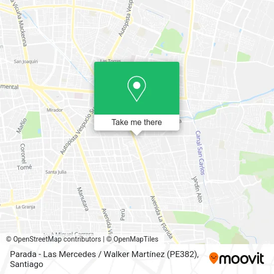Parada - Las Mercedes / Walker Martínez (PE382) map