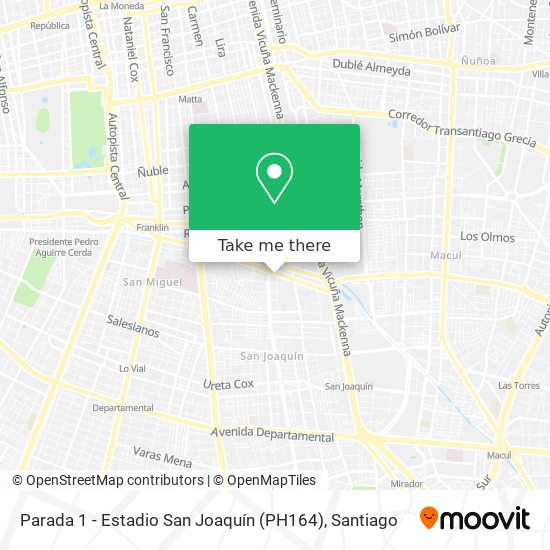 Mapa de Parada 1 - Estadio San Joaquín (PH164)