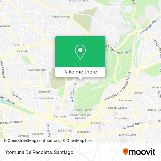 Comuna De Recoleta map