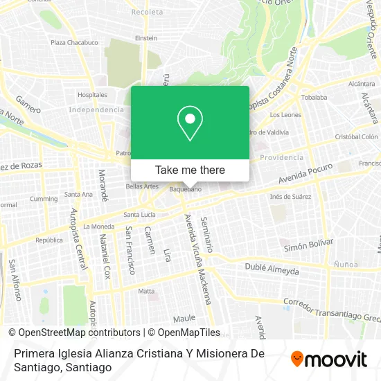 Primera Iglesia Alianza Cristiana Y Misionera De Santiago map