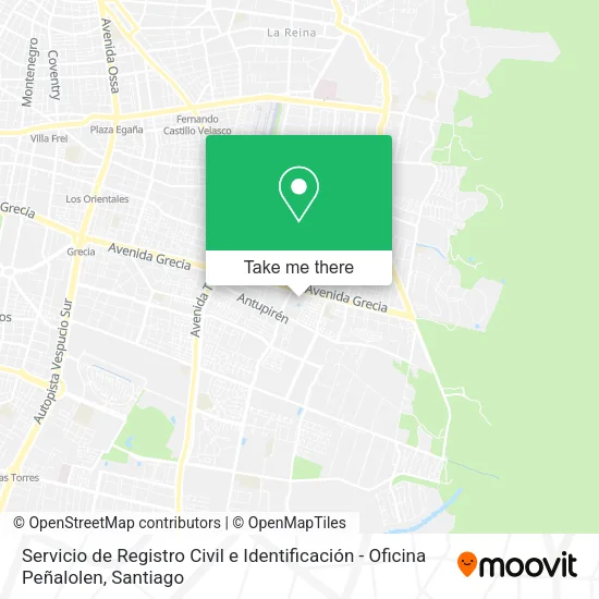 Servicio de Registro Civil e Identificación - Oficina Peñalolen map