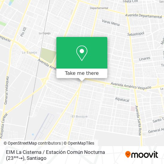 Mapa de EIM La Cisterna / Estación Común Nocturna (23ºº→)