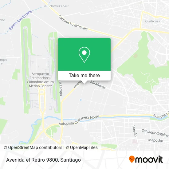 Avenida el Retiro 9800 map