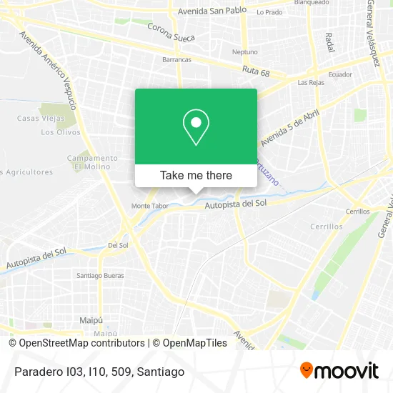 Paradero I03, I10, 509 map