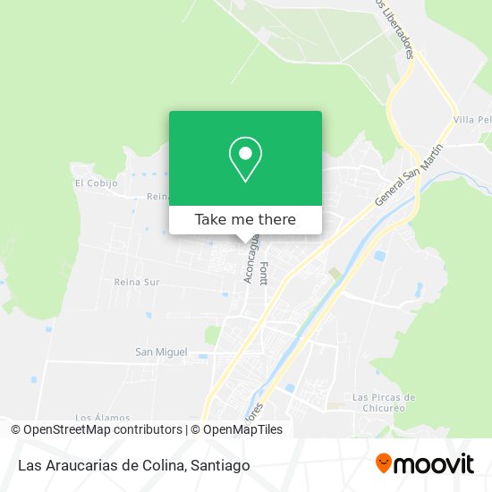 Mapa de Las Araucarias de Colina