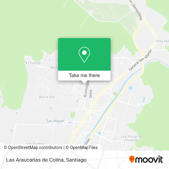Las Araucarias de Colina map
