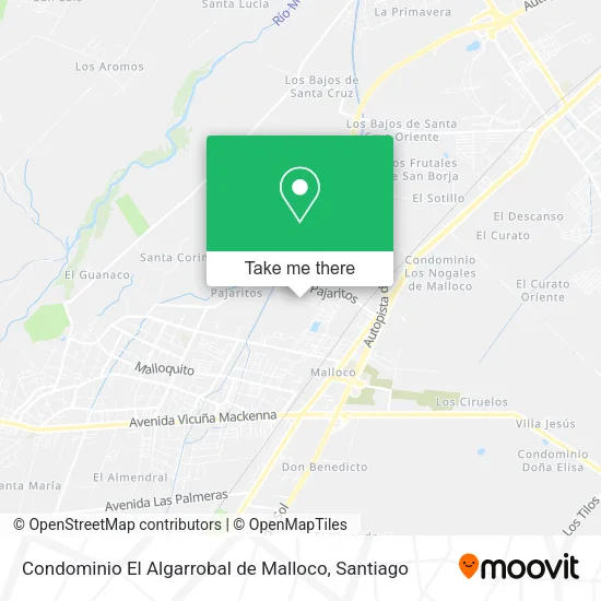 Condominio El Algarrobal de Malloco map