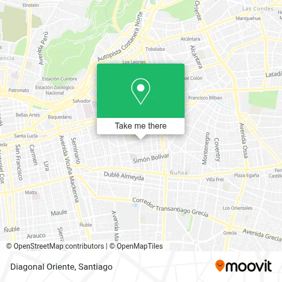 Diagonal Oriente map