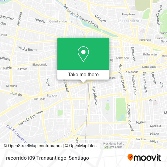 recorrido i09 Transantiago map