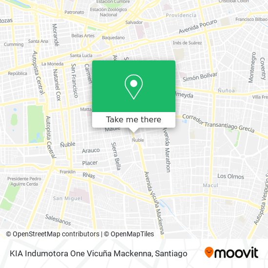 KIA Indumotora One Vicuña Mackenna map
