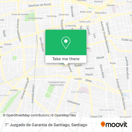 7° Juzgado de Garantia de Santiago map